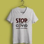T-shirt "stop Il Faut Covid Le Verre" 9 TSHIRT FEMME COVID GRIS