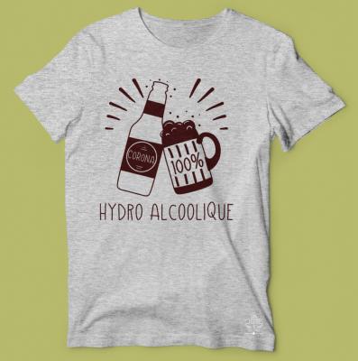 T-shirt  "corona 100% Hydro Alcoolique"