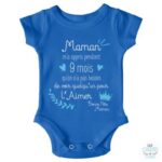 Body "Maman M'a Appris" 8 body 9mois bleu