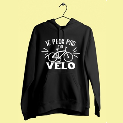 Sweat "je Peux Pas J'ai Vélo"