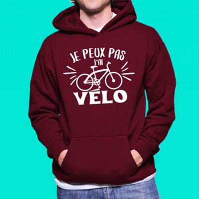 Sweat "je Peux Pas J'ai Vélo"