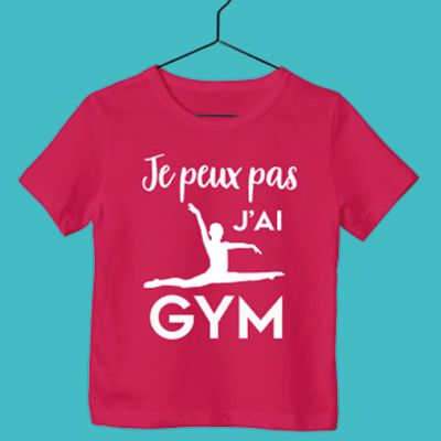T-Shirt Enfant "je Peux Pas J'ai Gym"(grand Écart)