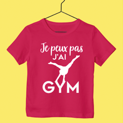T-Shirt Enfant "je Peux Pas J'ai Gym"(poutre)