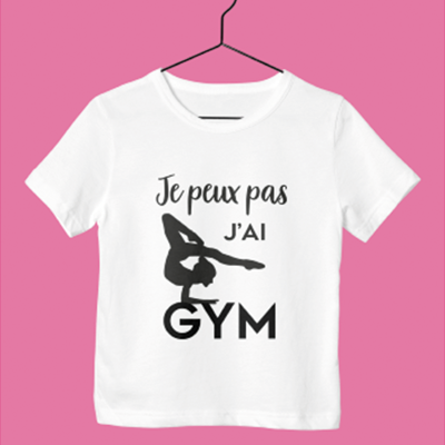 T-Shirt Enfant "je Peux Pas J'ai Gym"(sol)