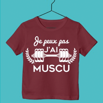 T-Shirt Enfant "je Peux Pas J'ai Muscu"