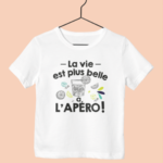 t shirt enfant la vie est plus belle a lapero