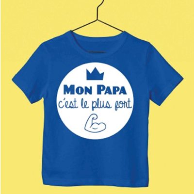 T-Shirt Enfant "Mon Papa C'est Le Plus Fort"