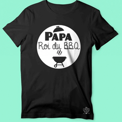 T-shirt  "papa Roi Du BBQ"