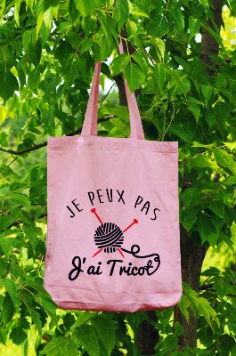 Tote-bag Je Peux Pas J'ai Tricot