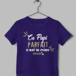 T-shirt "ce Papi Parfait C'est Le Mien" 8 tshirt enfant papi parfait mien violet