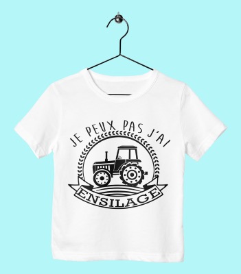 T-Shirt Enfant "Je Peux Pas J'ai Ensilage"