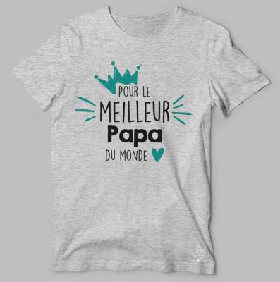 T-shirt  "pour Le Meilleur Papa Du Monde"