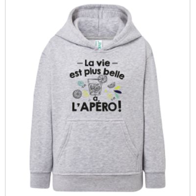 Sweat Enfant "La Vie Est Plus Belle À L'apéro"