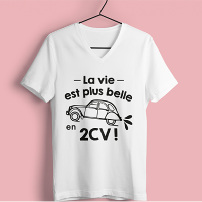T-shirt "la Vie Est Plus Belle En 2cv"