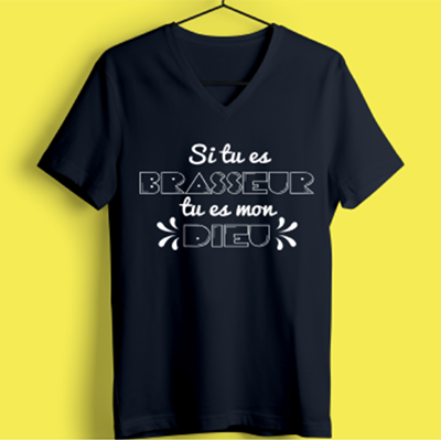 T-shirt "si Tu Es Brasseur Tu Es Mon Dieu"