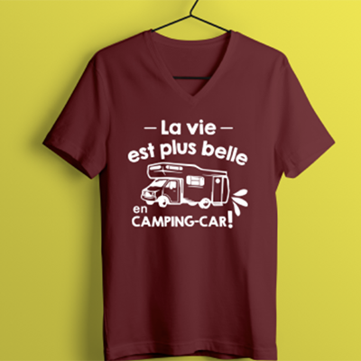 T-shirt "la Vie Est Plus Belle En Camping Car"