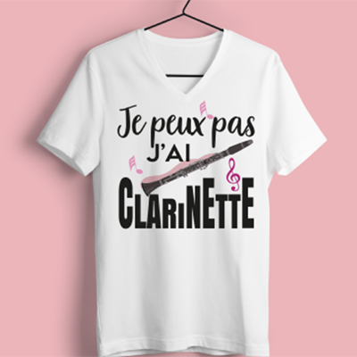 T-shirt Femme "Je Peux Pas J'ai Clarinette"