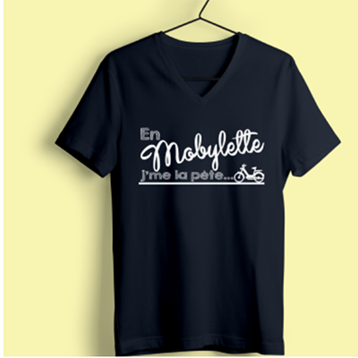 T-shirt "En mobylette j'me la pète"