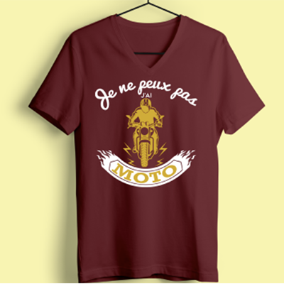 T-shirt "je Ne Peux Pas J'ai Moto"