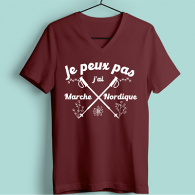 T-shirt "je Peux Pas J'ai Marche Nordique"