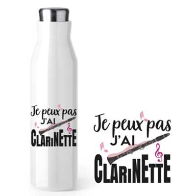Bouteille Isotherme "je peux pas j'ai Clarinette"