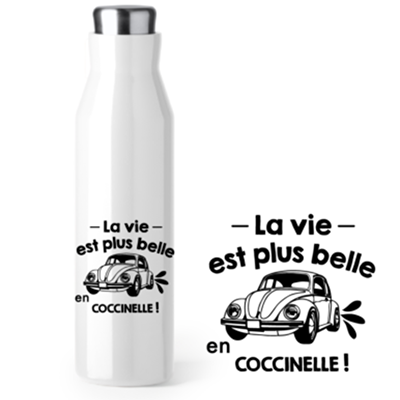 Bouteille Isotherme "la Vie Est Plus Belle En Coccinelle"