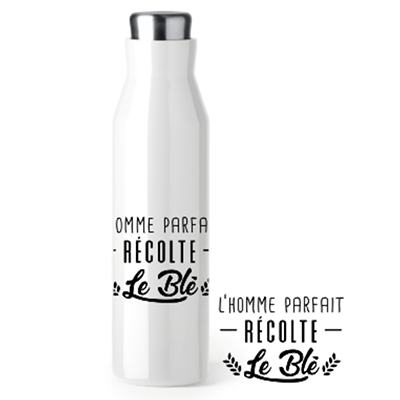 Bouteille Isotherme "l'homme Parfait Récolte Le Blé"