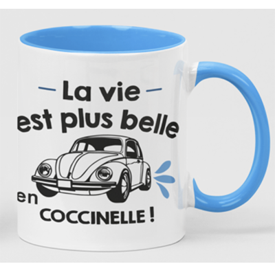 Mug "la Vie Est Plus Belle En Coccinelle"