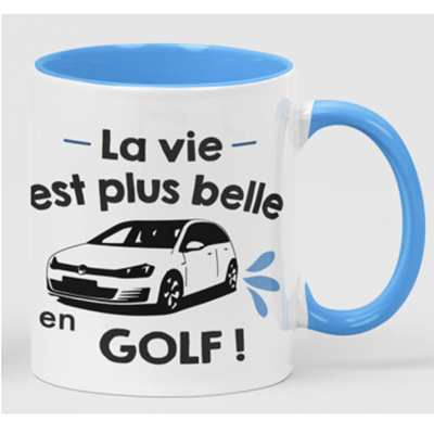 Mug "la Vie Est Plus Belle En Golf"