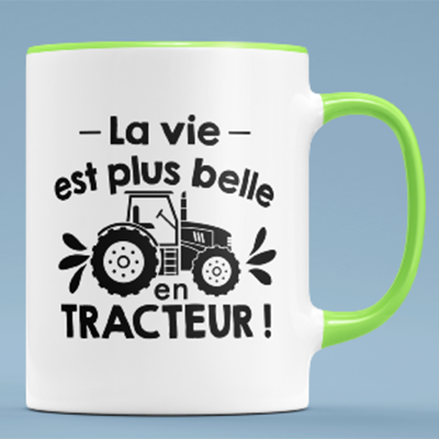 Mug "la Vie Est Plus Belle En Tracteur"