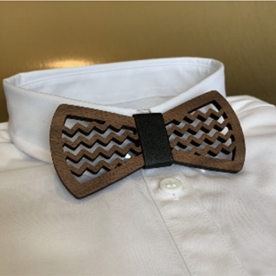 Noeud papillon en bois "zigzag"