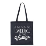 Tote-bag "Je ne suis pas vieux je suis vintage" 14 je ne suis pas vieux je suis vintage noir