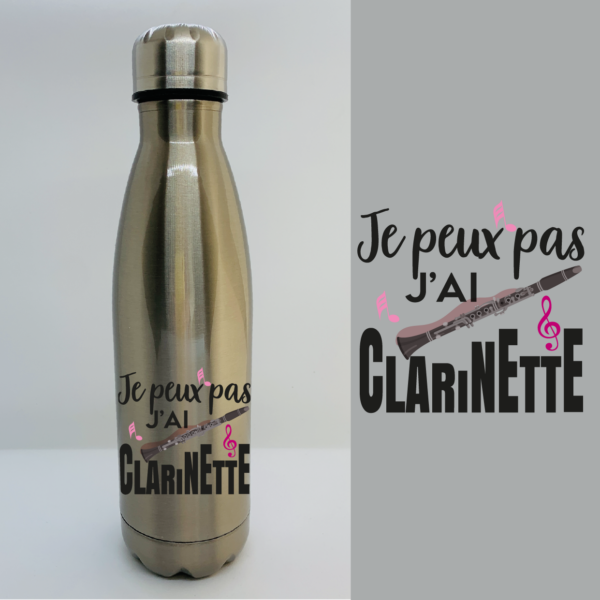 Bouteille Isotherme "Je peux pas j'ai Clarinette" 4 Bouteille Isotherme "Je peux pas j'ai Clarinette" – Image 2