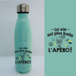 gourde la vie est plus belle a lapero bleu