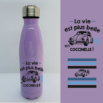 gourde la vie est plus belle en coccinelle violet