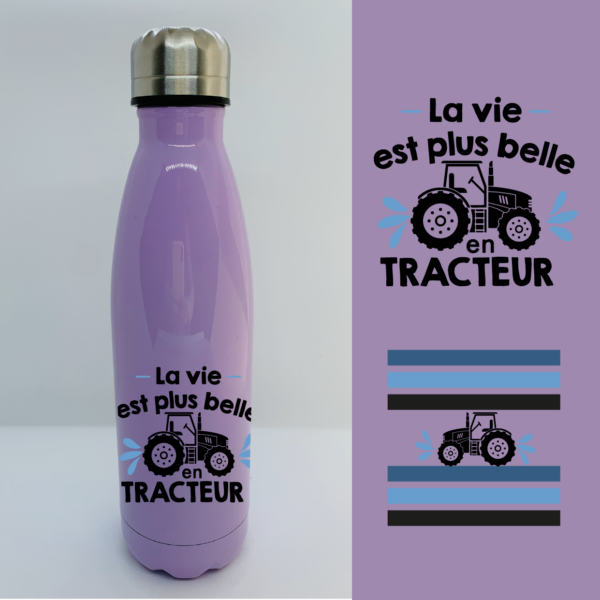 Bouteille Isotherme "La Vie Est Plus Belle En Tracteur" 7 Bouteille Isotherme "La Vie Est Plus Belle En Tracteur" – Image 5