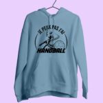 sweat femme je peux pas jai handball bleu clair