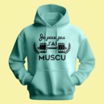 Sweat Homme "je Peux Pas J'ai Muscu" 9 sweat homme je peux pas jai muscu vert menthe
