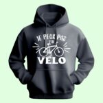 sweat homme je peux pas jai velo gris anthracite