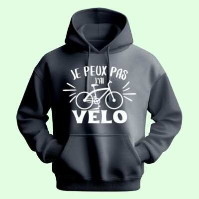 Sweat Homme "je Peux Pas J'ai Vélo"