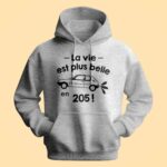 sweat homme la vie est plus belle en 205 gris chine