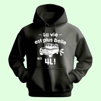 Sweat Homme "La Vie Est Plus Belle En 4l"