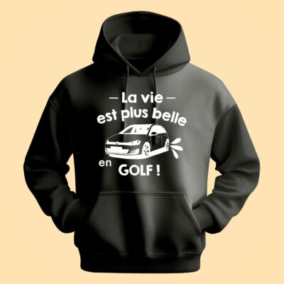 Sweat Homme "La Vie Est Plus Belle En Golf"