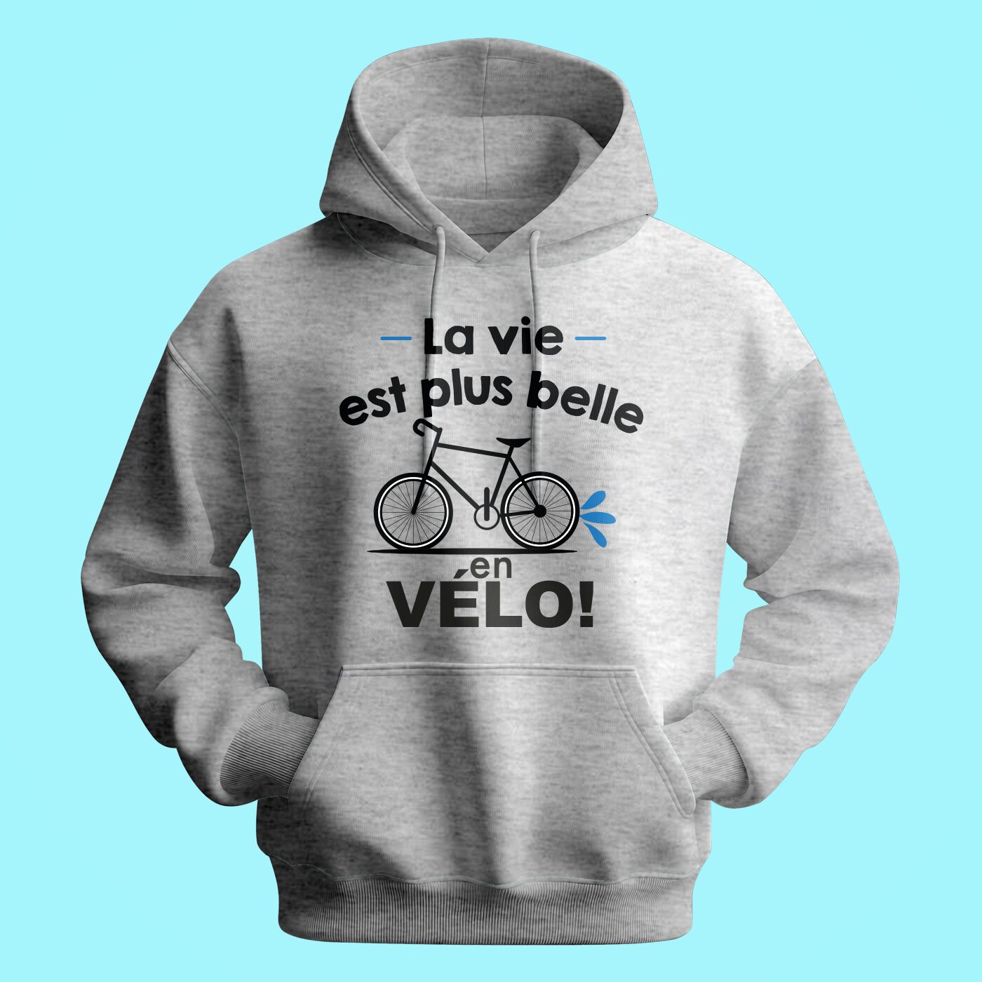 Sweat Homme "la Vie Est Plus Belle En Vélo"