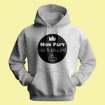 sweat homme mon papy cest le plus fort gris chine