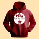 sweat homme papa roi du bbq bordeaux