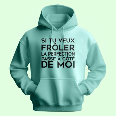 Sweat Homme "frôler La Perfection" 19 sweat homme si tu veux froler la perfection passe a cote de moi vert menthe e1759907430869