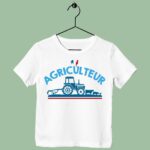 t shirt enfant agriculteur blanc