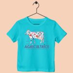 t shirt enfant agricultrice bleu turquoise