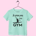 T-Shirt Enfant "je Peux Pas J'ai Gym"(grand Écart) 13 t shirt enfant gym grand ecart vert menthe
